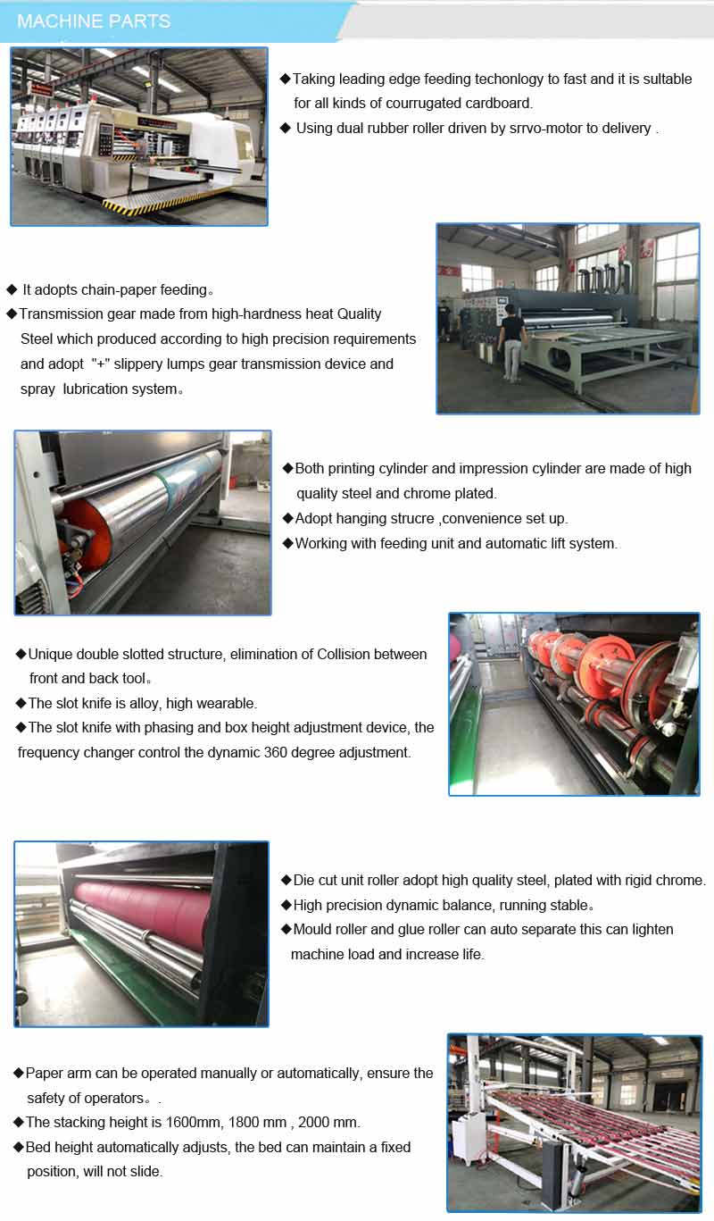 Chain Feed Flexo Printer Slotter Die Cutter Machine with Stacker Chain Feed Flexo Printer Slotter Die Cutter Machine with Stacker