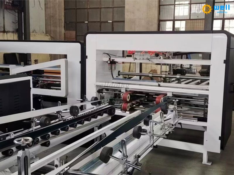 Automatic cardboard box folding gluing machine