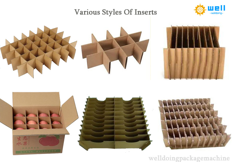 Three insert corrugated cardboard partition assembly machine