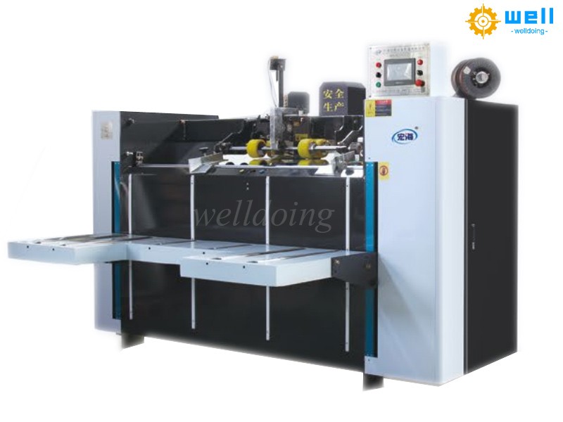 Semi automatic stitch machine for corrugated box